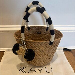 Kayu Mini St Tropez Pom Pom Straw Tote